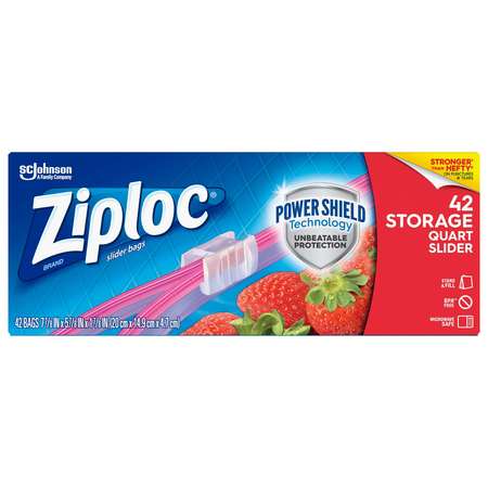 ZIPLOC Ziploc Slider qt. Storage Bag, PK378 70667